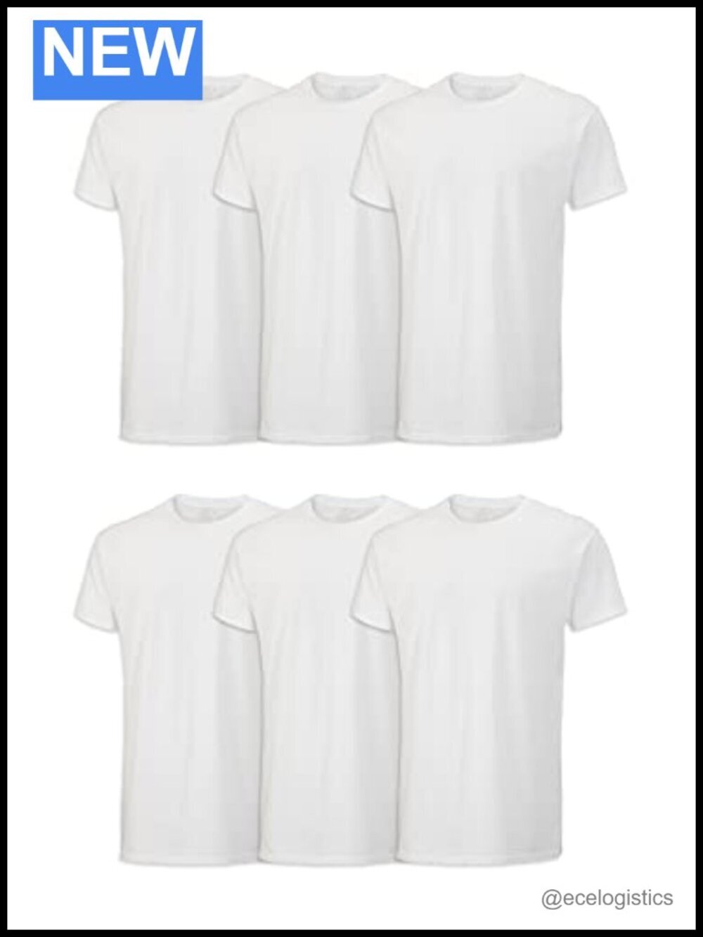 6-Pack Men's Moisture Wicking Crew Undershirts Tag Free